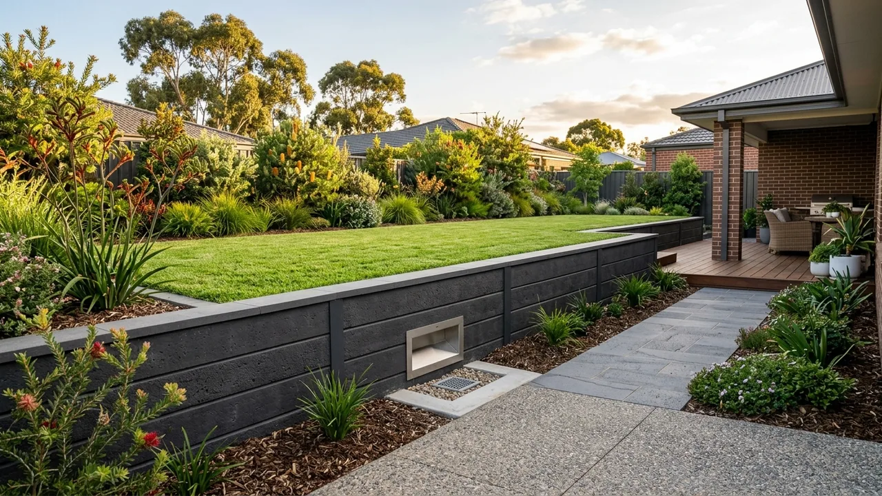 Replaced and repaired retaining wall on an Ipswich block
