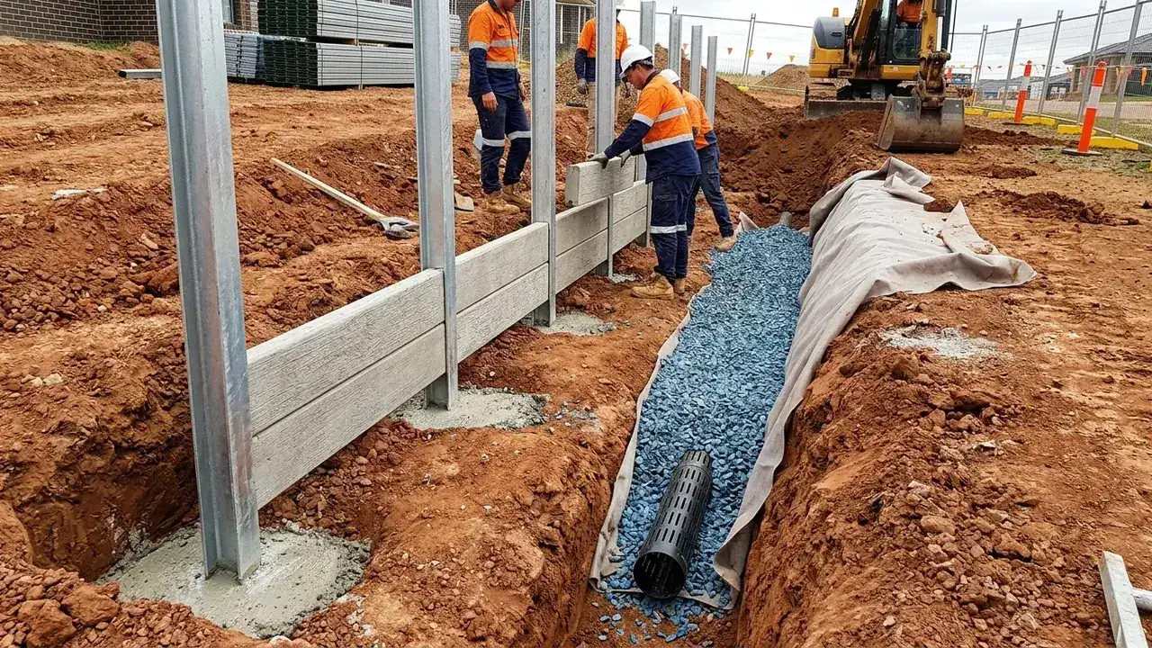 Retaining wall site planning and set-out on an Ipswich block
