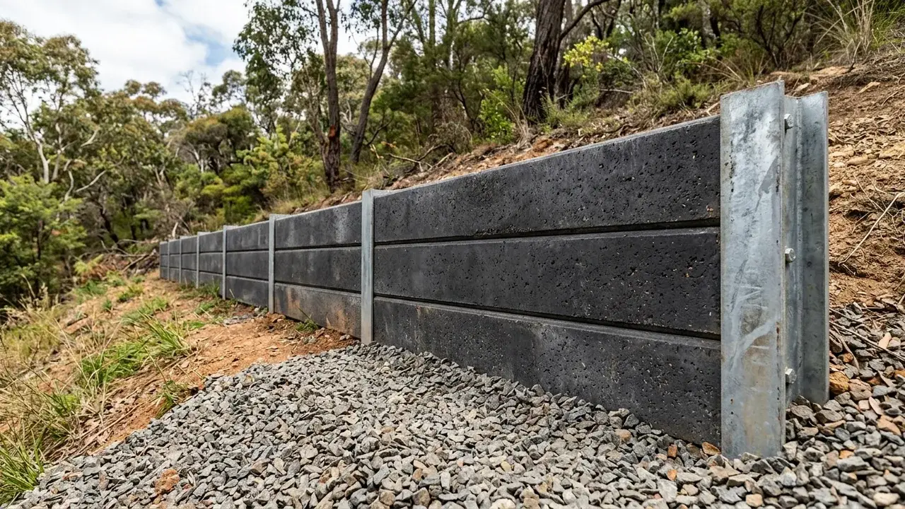 Concrete Sleeper Retaining Walls on an Ipswich property