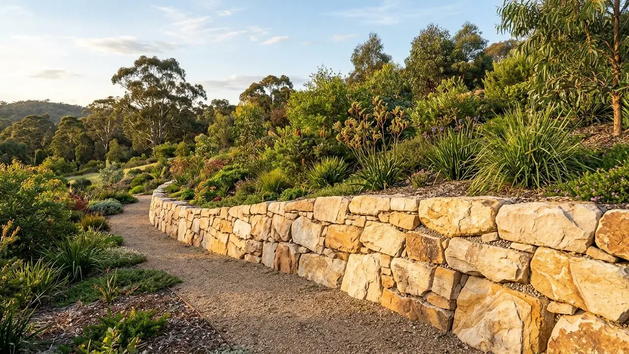 Rock & Boulder Retaining Walls on an Ipswich property