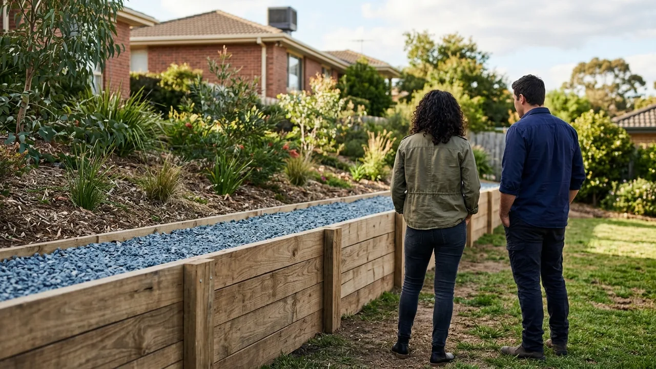 Reviewing retaining wall plans for a Goodna property
